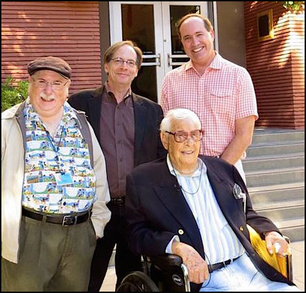 Eric Goldberg, Jerry Beck and Darrell Van Citters visit with Willis Pyle at the Disney Studios on November 26th 2014. 