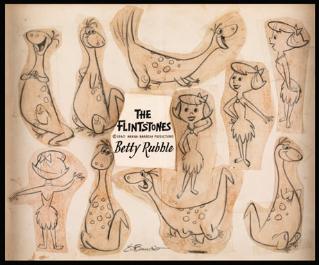 Heritage Animation Art September Auctions: Anime, Flintstones and Everything Cool 25 Flintstone Betty Rubble model sheet