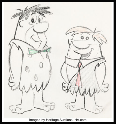 Heritage Animation Art September Auctions: Anime, Flintstones and Everything Cool 24 Flintstone sketch