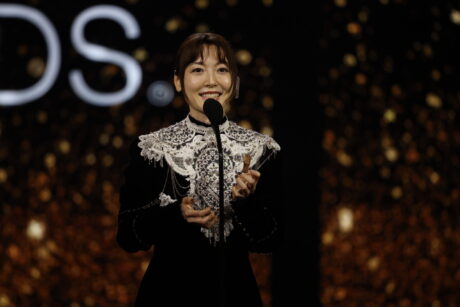 Best Continuing Series accepted by Kana Harazawa presented by Finn Wolfhard Gaten Matarazzo scaled e1748556364349