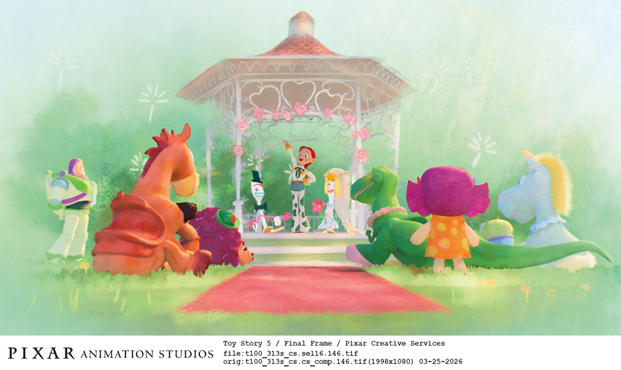 From Lilypad, to an Army of Upgraded Buzzes, Pixar Pushes New Tech in 'Toy Story 5' 2 Toy Story5 Jessie Forky wedding.146